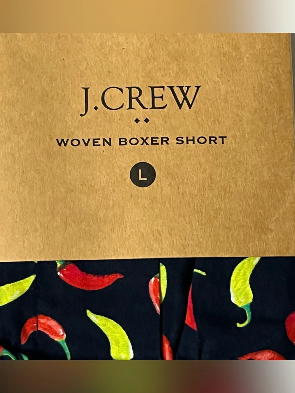 J Crew Men's Boxer Shorts‎ Red Hot Chili Allover Print 100% Cotton Large 2 Sets